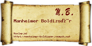Manheimer Boldizsár névjegykártya